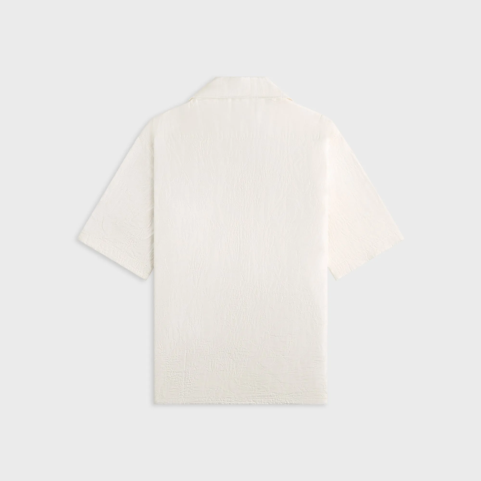 Our Legacy Heusen Shirt - White Flower Embroidery Reinforced Elbow Patches Flexible Knit