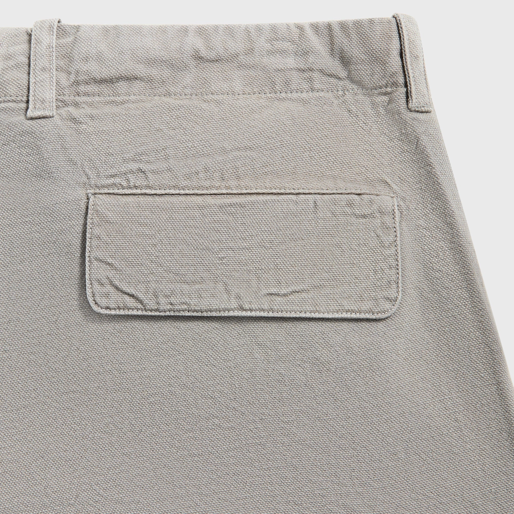 Stretch Comfort Travel Friendly Our Legacy Mount Cargo Pant in Stone Gravel Draping Canvas - Grey