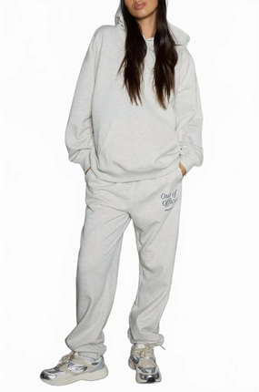 Out Of Office Top And Pant Set In Heather Oat Double Stitched Seams