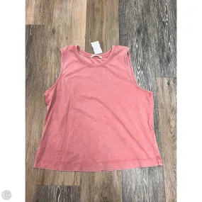 Silicone Print Detail Soft Touch Texture Tank Top By Be Cool In Pink, Size: S