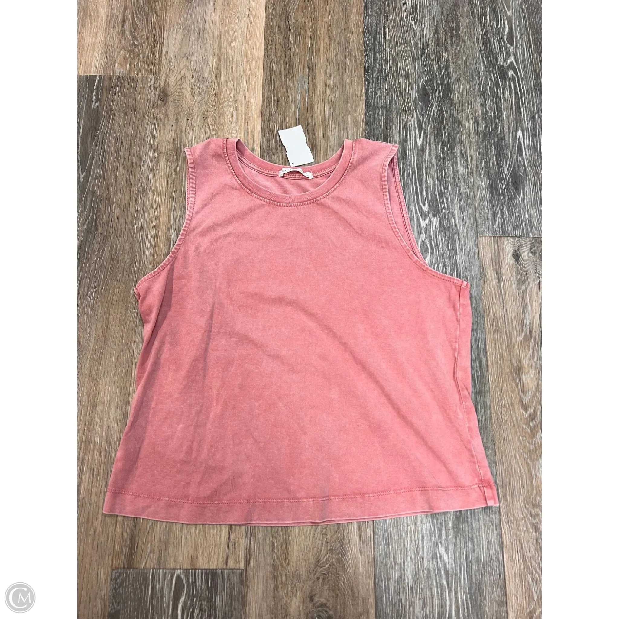 Silicone Print Detail Soft Touch Texture Tank Top By Be Cool In Pink, Size: S