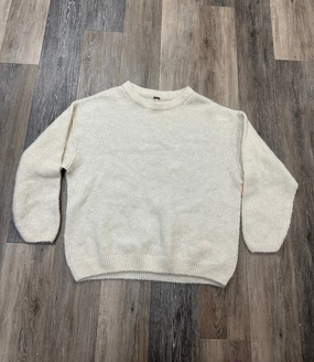 Breathable back panel Bohemian style Sweater By Free People In Cream, Size: Xs
