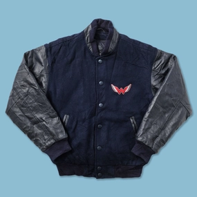 Body Mapped Ventilation Relaxed Daily Style Women's Cedar Park Wool Leather Varsity Jacket Small