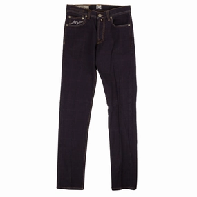 Urban Explorer Evening Stroll Casual Friday High Quality Eco Friendly Pantaloni Torino Plaid Italian Selected Denim Jeans - Purple