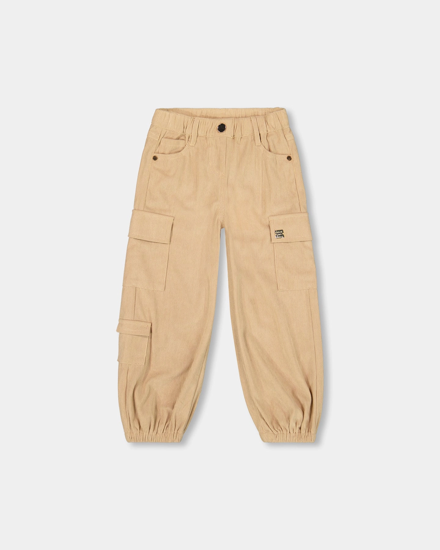 Non Slip Waistband Comfy Wearable Parachute Corduroy Pants with Cargo Pockets Light Pecan Brown