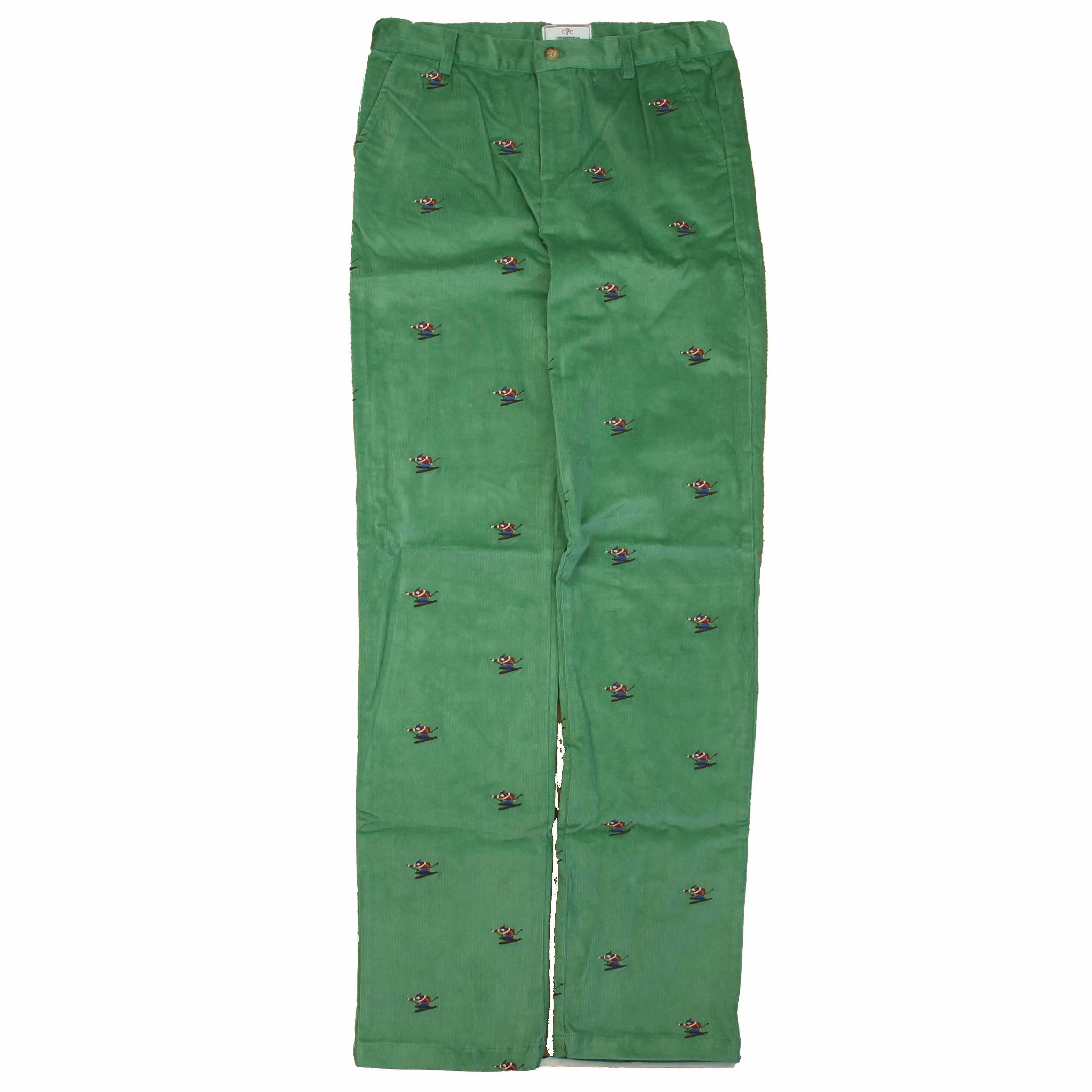 Classic Prep Boys Frosty Spruce with Skier Corduroy Pants Quick Move Polyester fabric