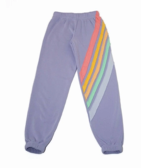 Comfortable Look Wear All Day Use Girl's Flynn Pants In Lilac Rainbow