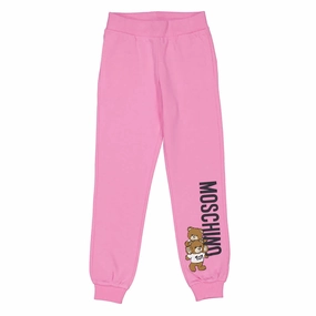 Perfect Stretch Durable Design Moschino Girls Logo-Print Cotton Track Pants