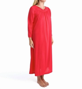Petals 53 Inch Long Sleeve Gown In Red Relaxed fit style