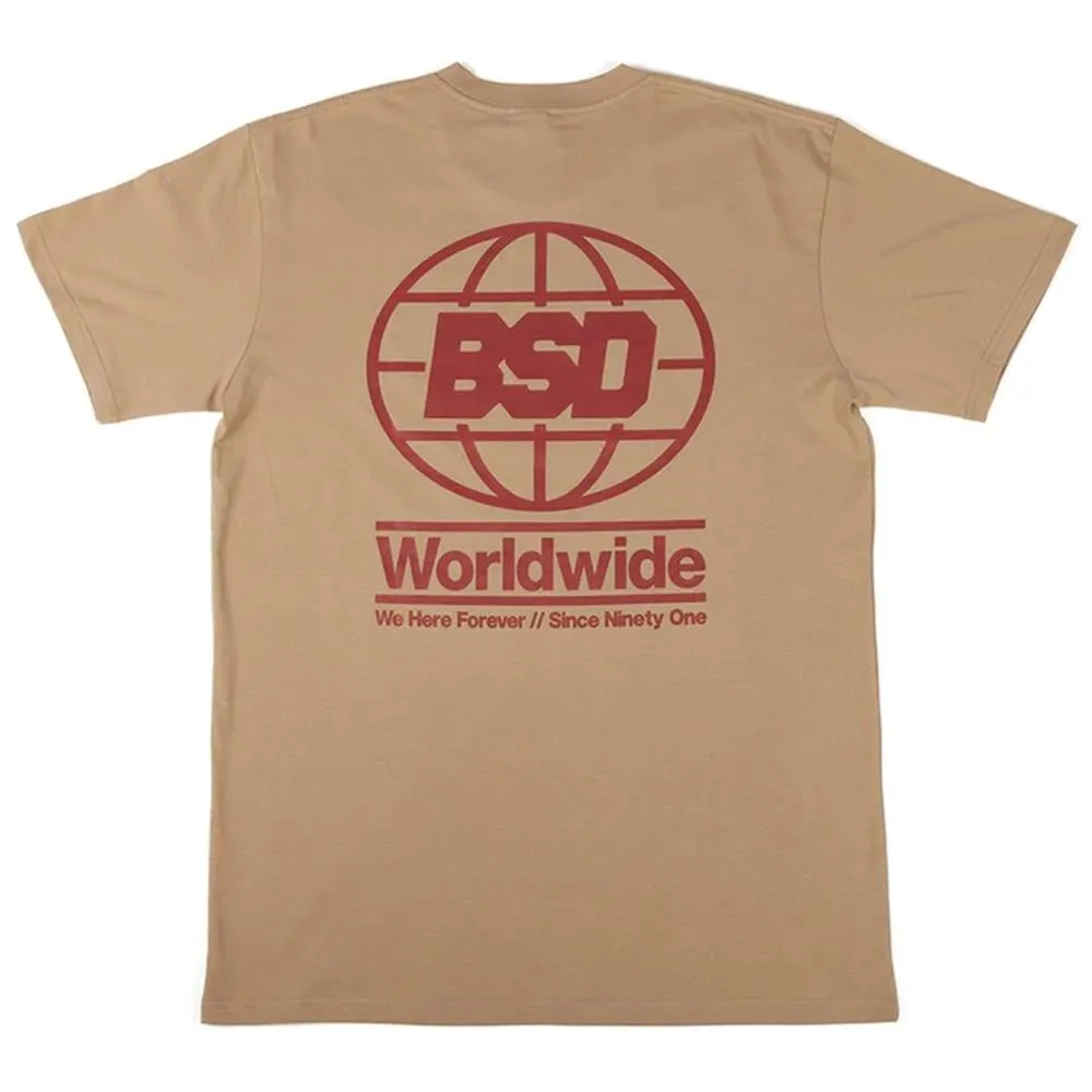 BSD We Here Forever T-Shirt - Khaki Smooth Jersey Texture