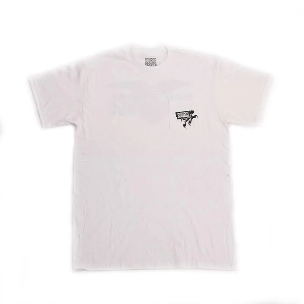 Source Claw Pocket T-Shirt - White Soft Design Relaxed and Comfy