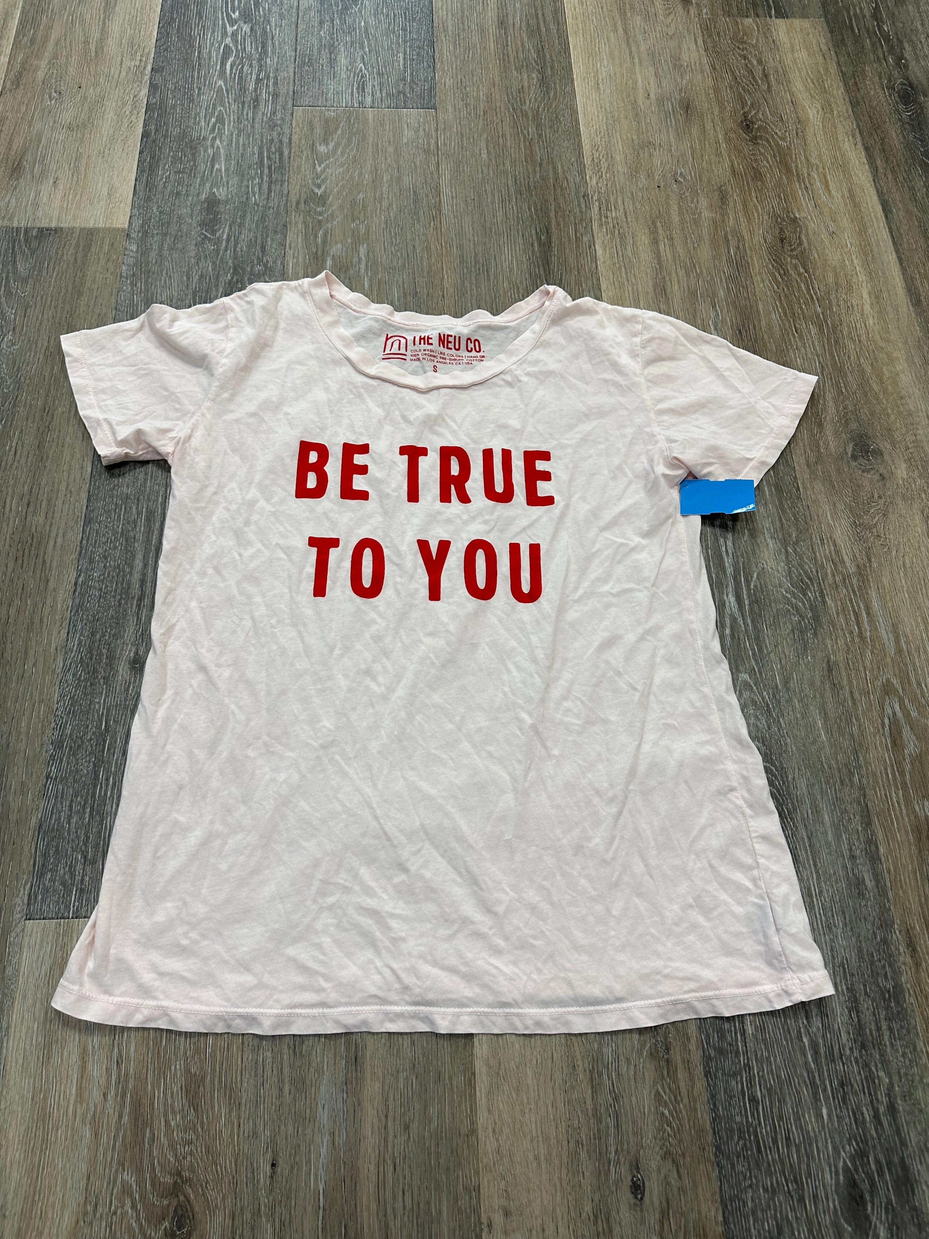 Pink & Red Top Short Sleeve The Neu Co., Size S ZeroWasteProduction