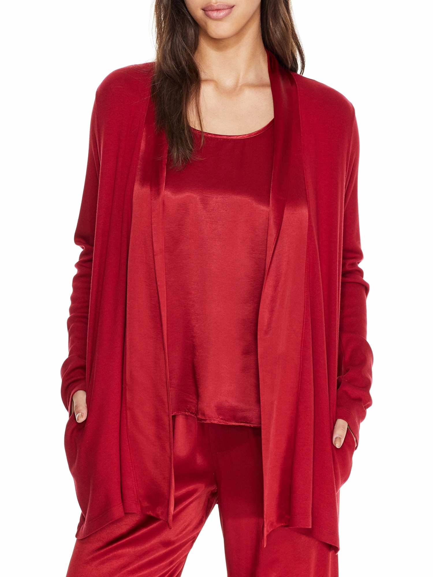 PJ Harlow Women's Shelby Knit Lounge Cardigan Wrap Airflow Optimized Texture