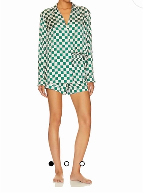 Checkered Early Riser Pj Green Multi Directional Stretch wrinkle free finish