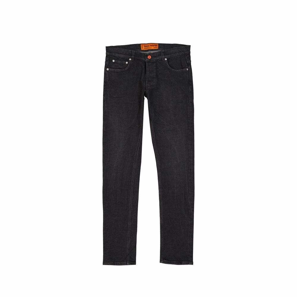 Heron Preston Cotton blue Slim Men's Jeans Vintage Inspired Weave