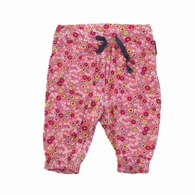 Polarn. O Pyret Girls Pink Floral Leggings Soft Brush Lining HypoallergenicFabric