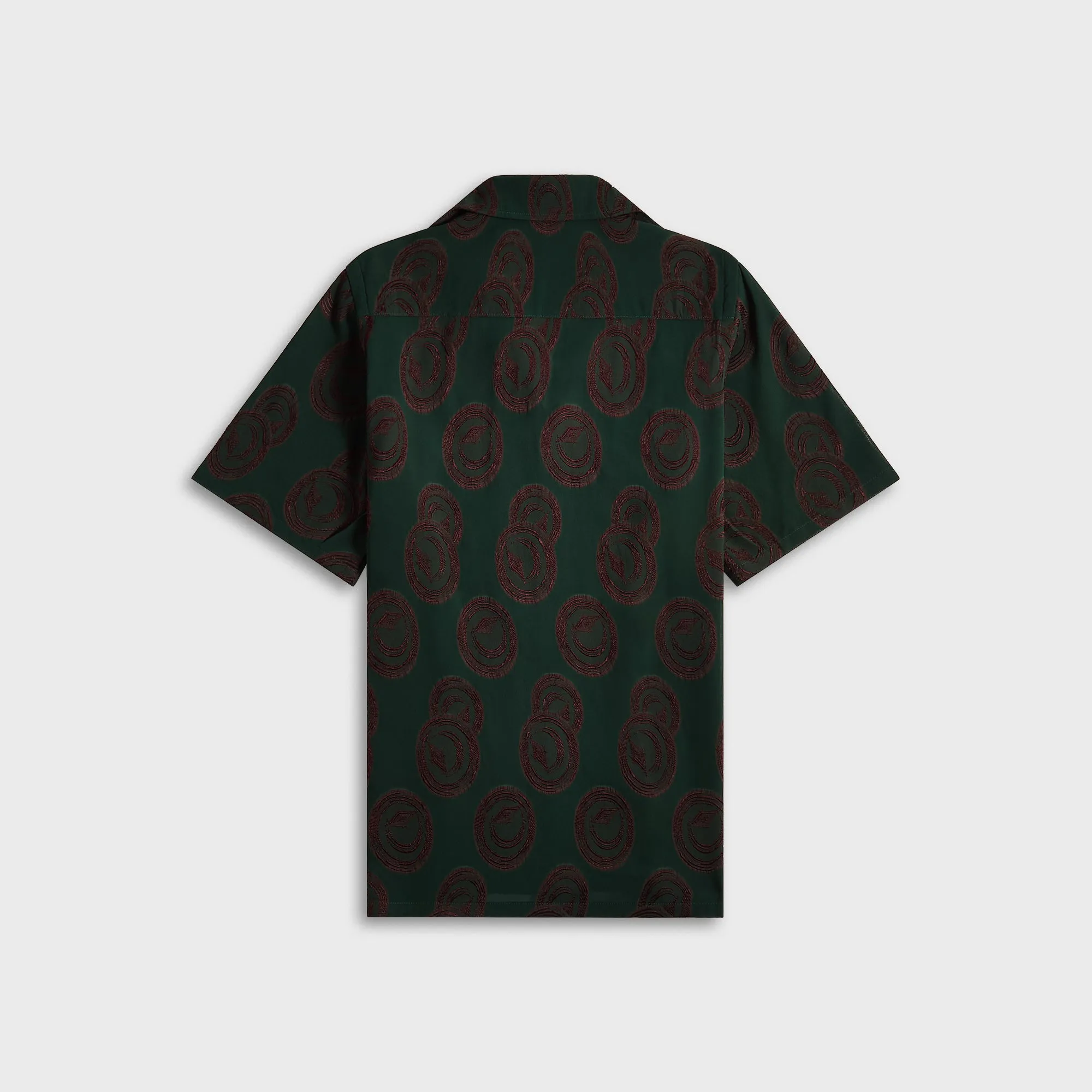 Needles Italian Collar Short Sleeve Shirt - Purple / Green Smooth Cotton Blend Coastal Vibes