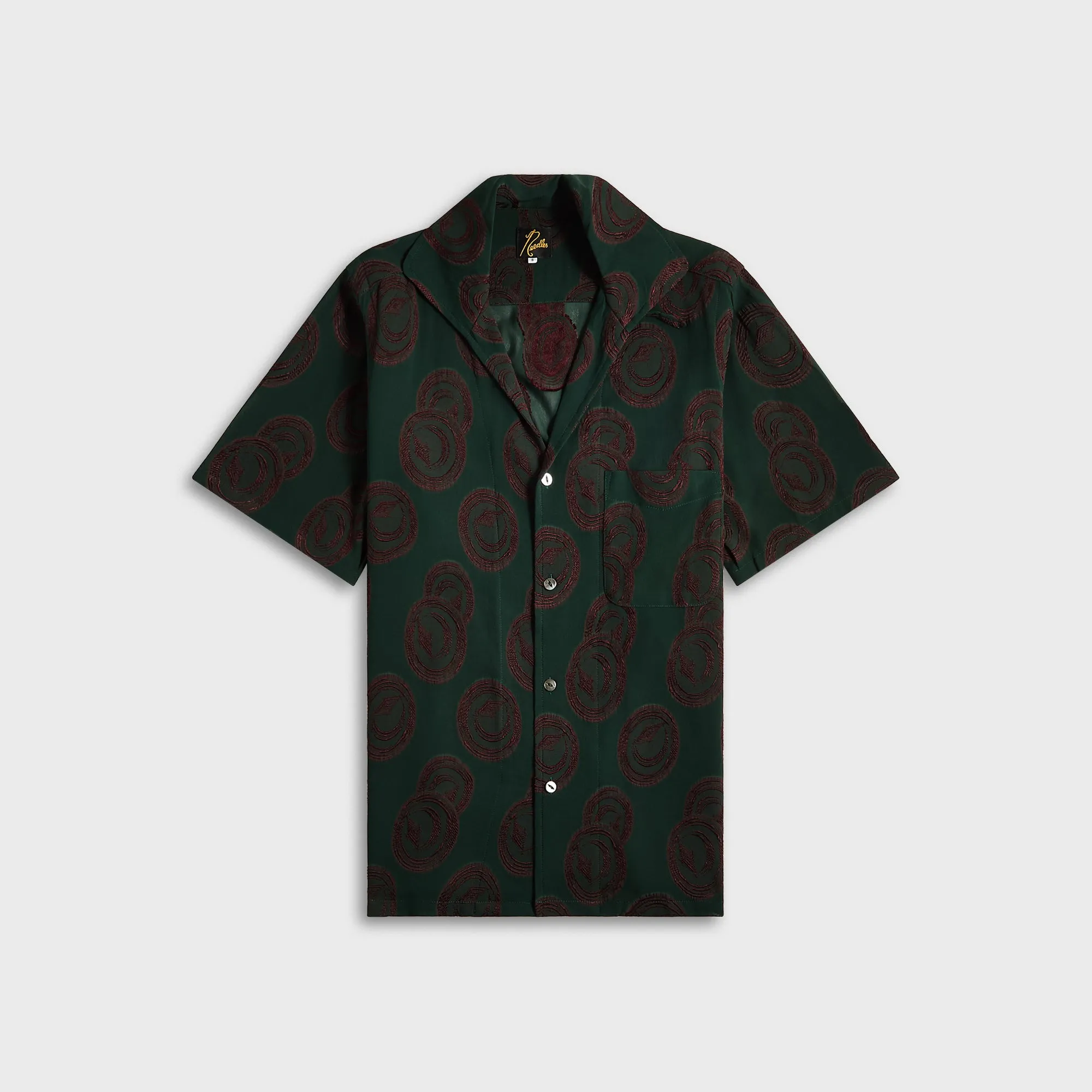 Anti Pill Treatment Flexible Movement Needles Italian Collar Short Sleeve Shirt - Purple / Green