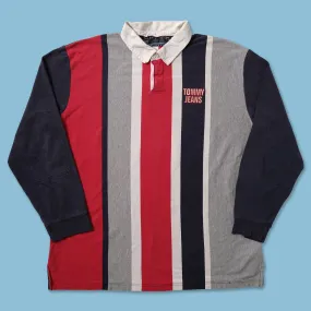 UV Protection Blend Button-Down Collar Vintage Tommy Hilfiger Rugby Sweater XXL