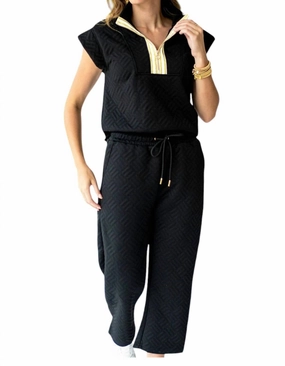 Poppi Set In Black Midweight Fabric HighWaisted Design