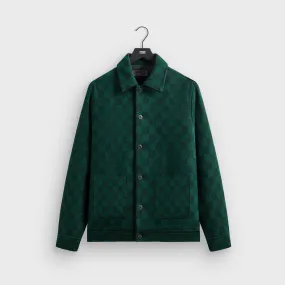 Kith Check Boucle Boxy Collared Overshirt - Ivy Green Seamless construction Anti Pilling Finish