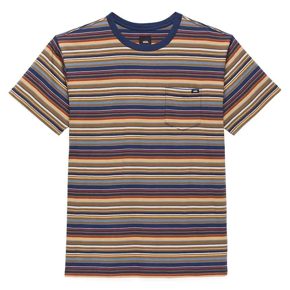 Boat neck style Multi Panel Design Vans Cullen T-shirt - Dress Blues/Coffee Liqueur