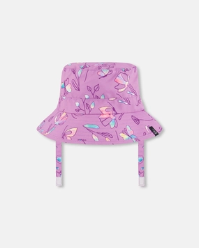 Top-rated Printed Beach Sun Hat Old Mauve And Multicolored Butterflies