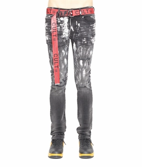 PUNK SUPER SKINNY BELTED IN PAIN Office Wear Modern Rainy Day Chill Vibes