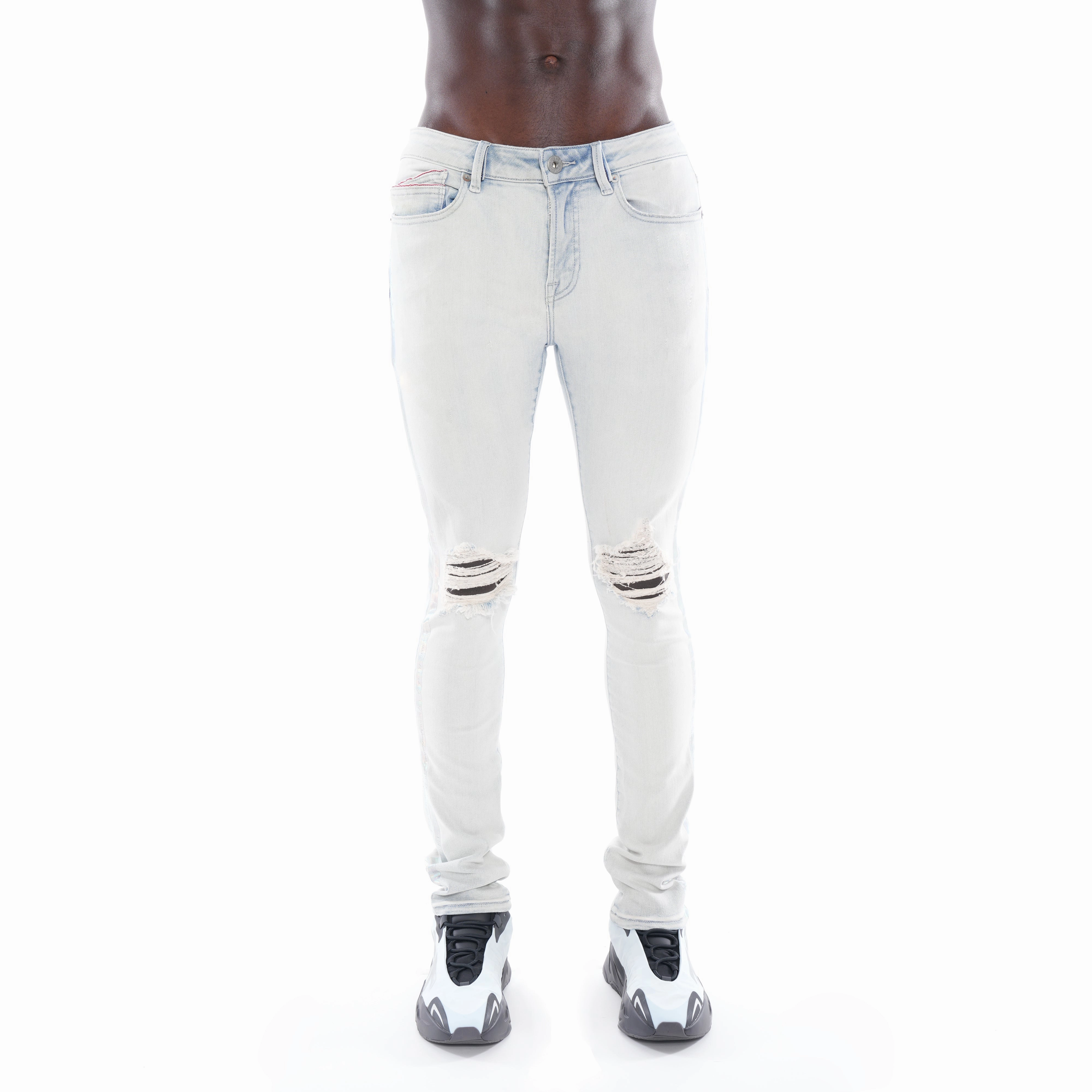 Anti Sagging Technology PUNK SUPER SKINNY BELTED STRETCH IN FOIL