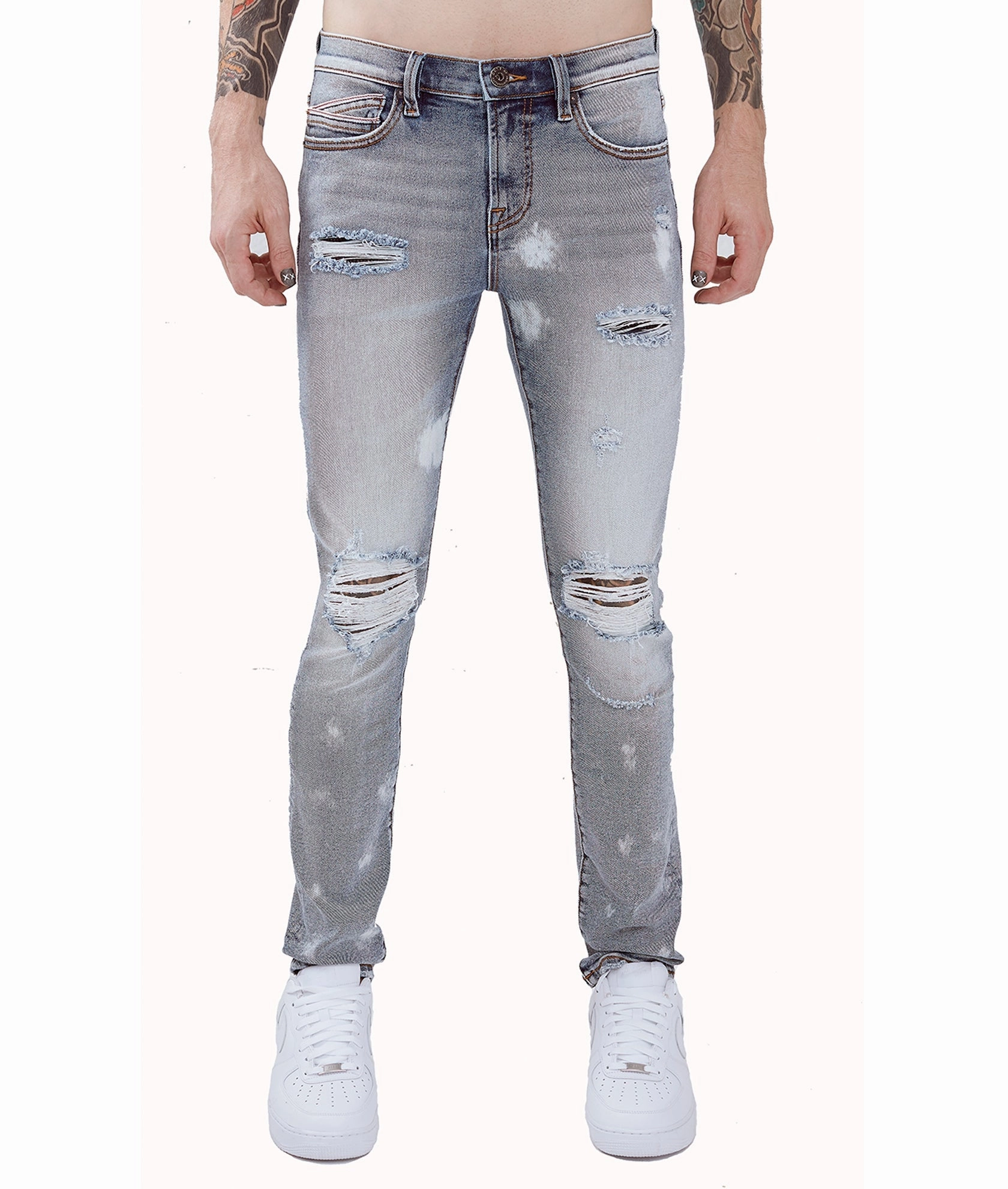 Mid Rise Structure PUNK SUPER SKINNY STRETCH IN BLEACH