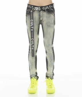 Year Rounder PUNK SUPER SKINNY STRETCH W/ WHITE BELT IN GLAZED