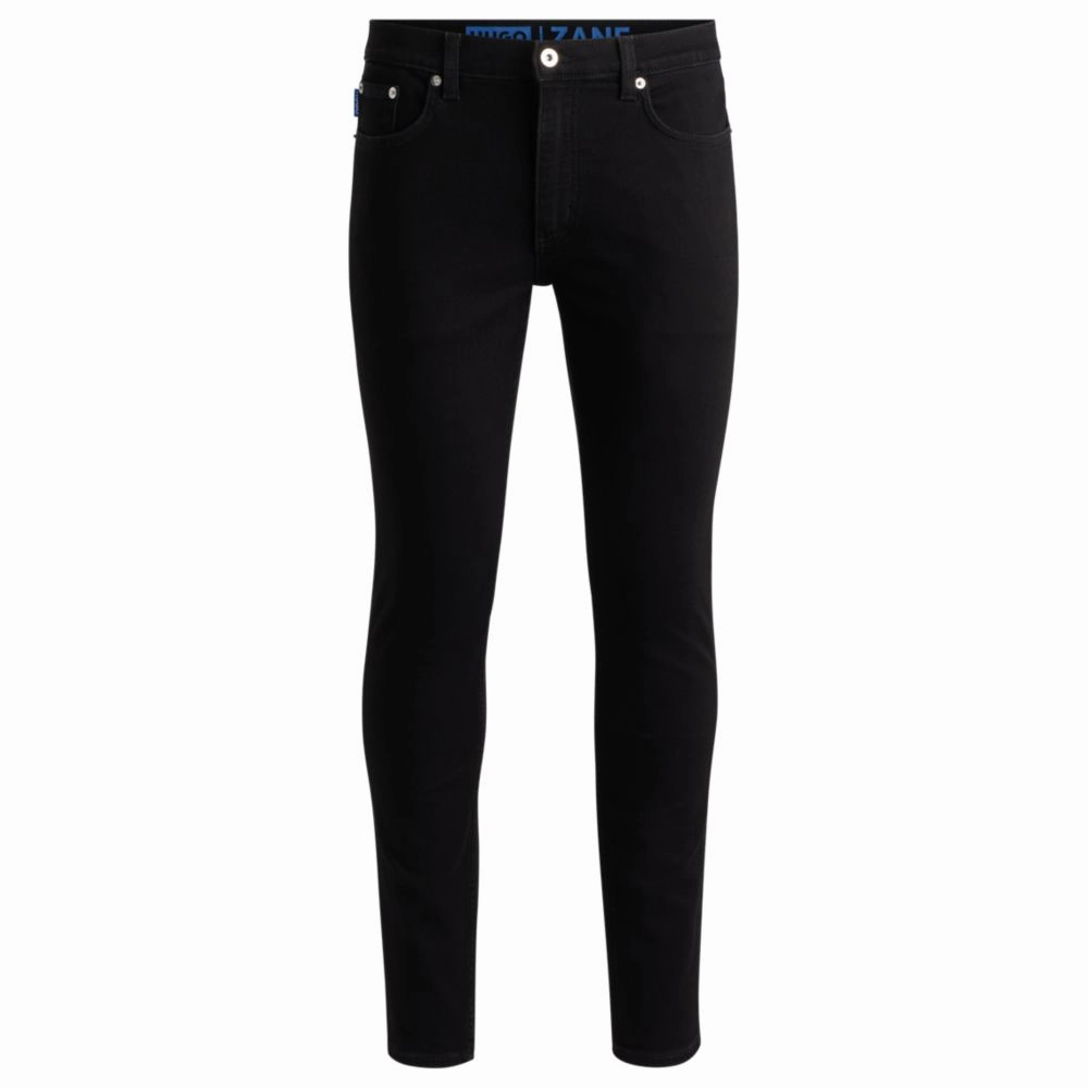 Extra-slim-fit jeans in black stretch denim Traveler Gear Smart Casual