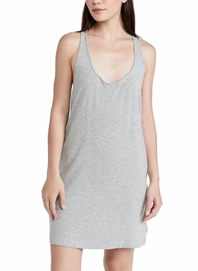 Cozy Feel Pure Rib Nightshirt In Grey Heather