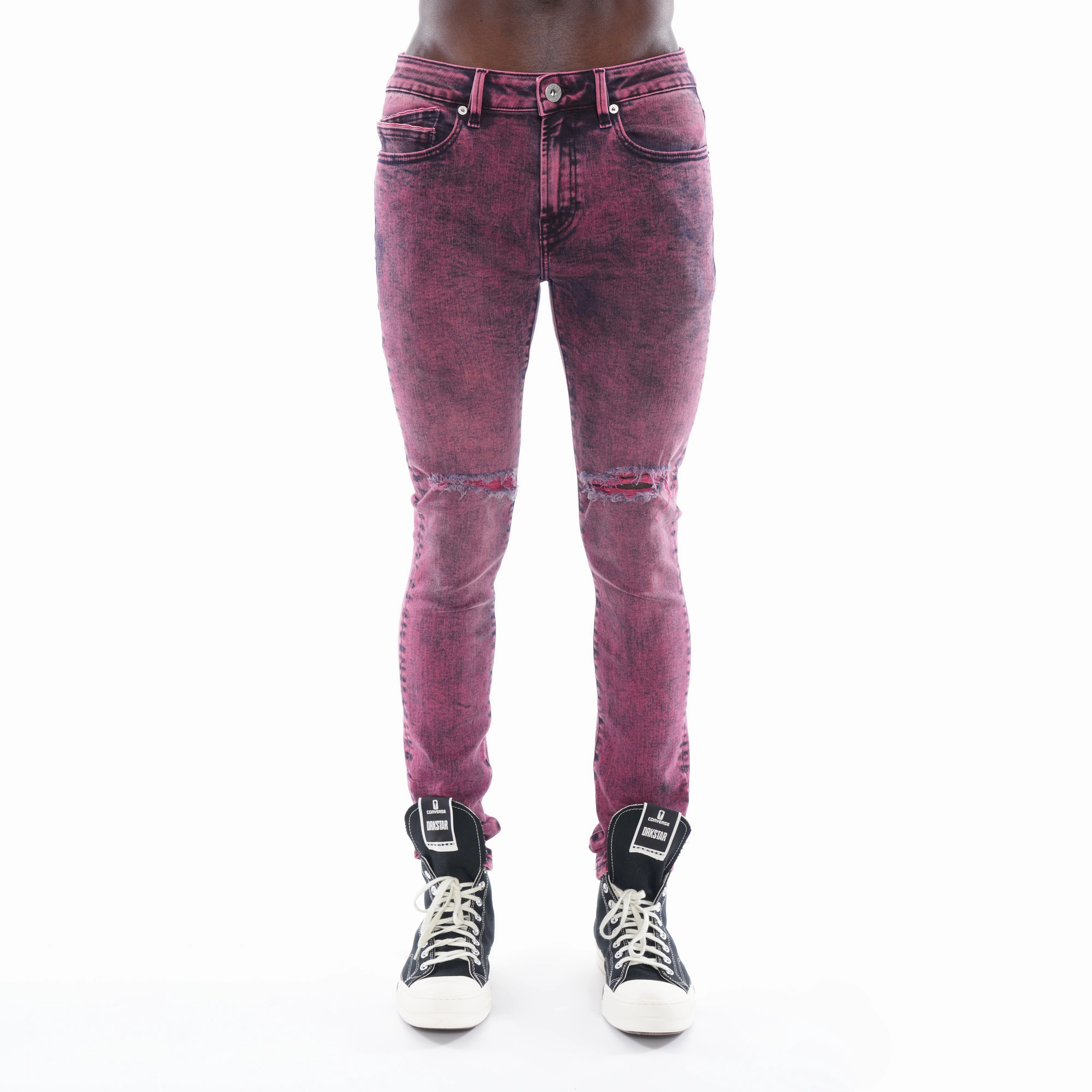 Classic Beach Day Travel Outfit Work Meeting Weekend Style Streetwear Fan PUNK SUPER SKINNY IN RUBY RED