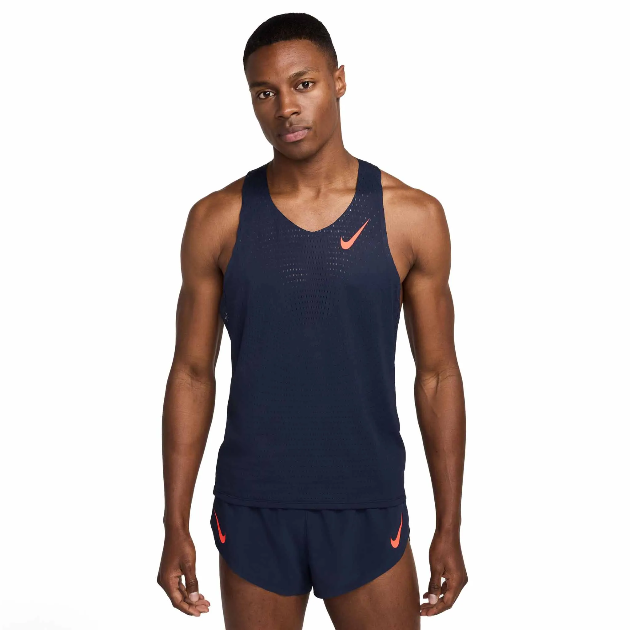anti - leak Airflow Ventilation Nike | Men's AeroSwift Dri-FIT ADV Running Singlet - Obsidian