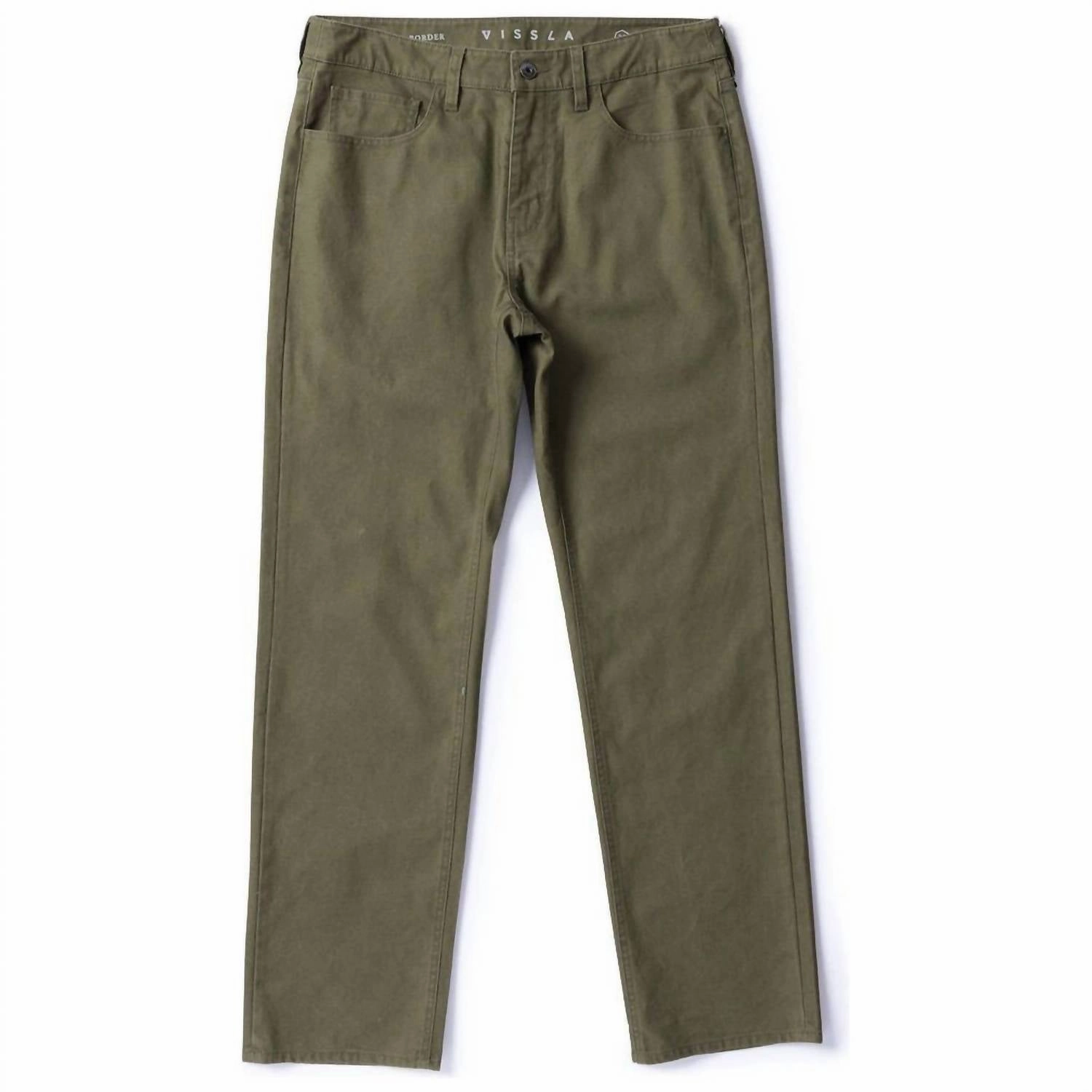 Sustainable Student Outfit Nature Lover Men's Border Canvas 5 Pocket Pant In Dark Olive