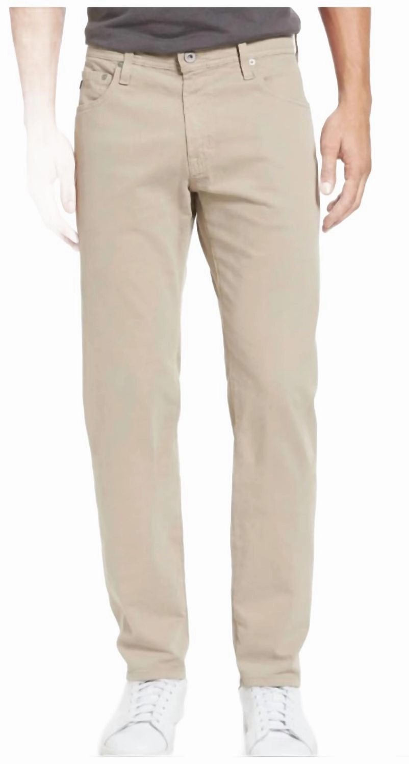 Sueded Sateen Tellis Slim 34 Length Jeans In Tan Modern Outfit Color Lock Technology