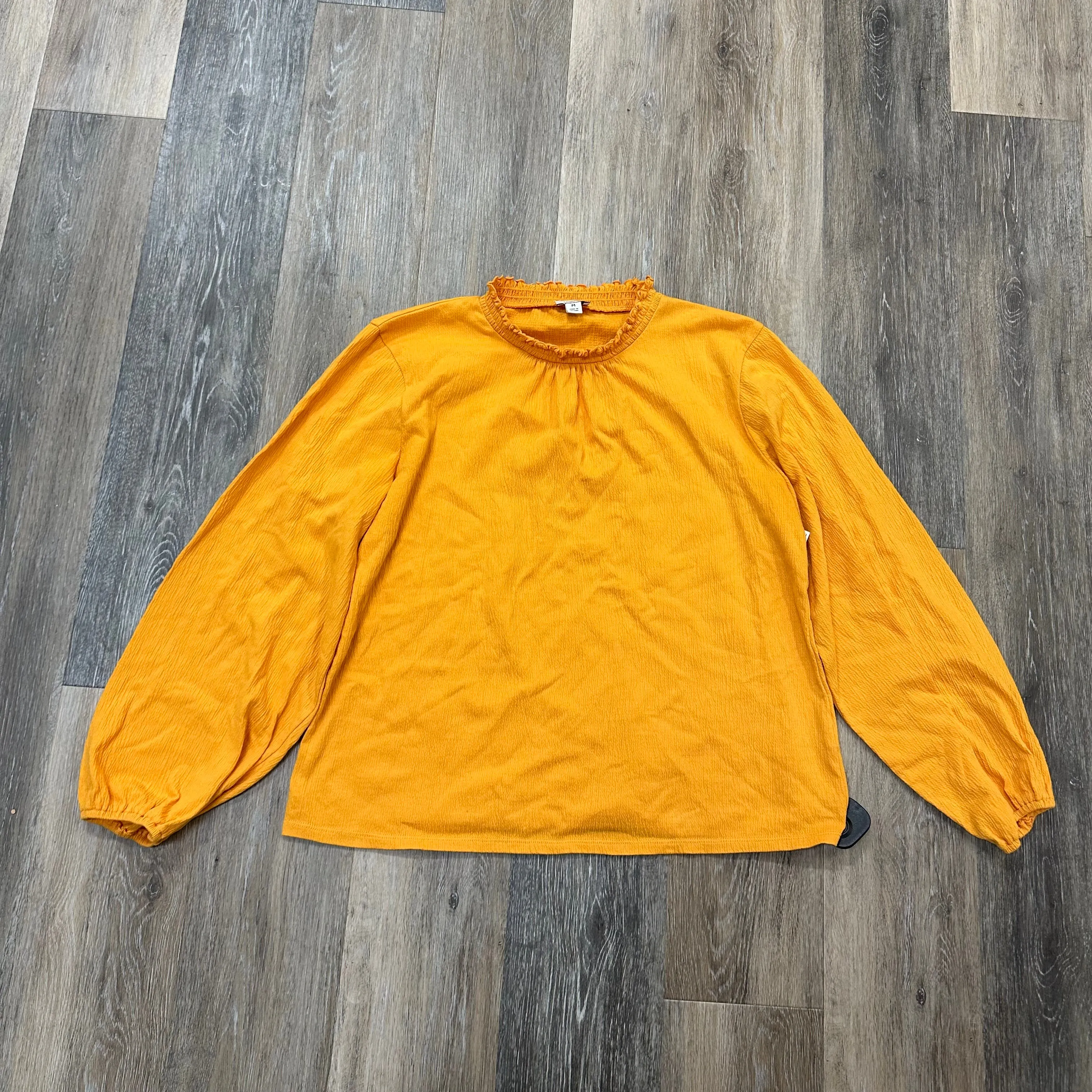 Blouse Long Sleeve By J. Crew In Gold, Size: M PaddedInsulation