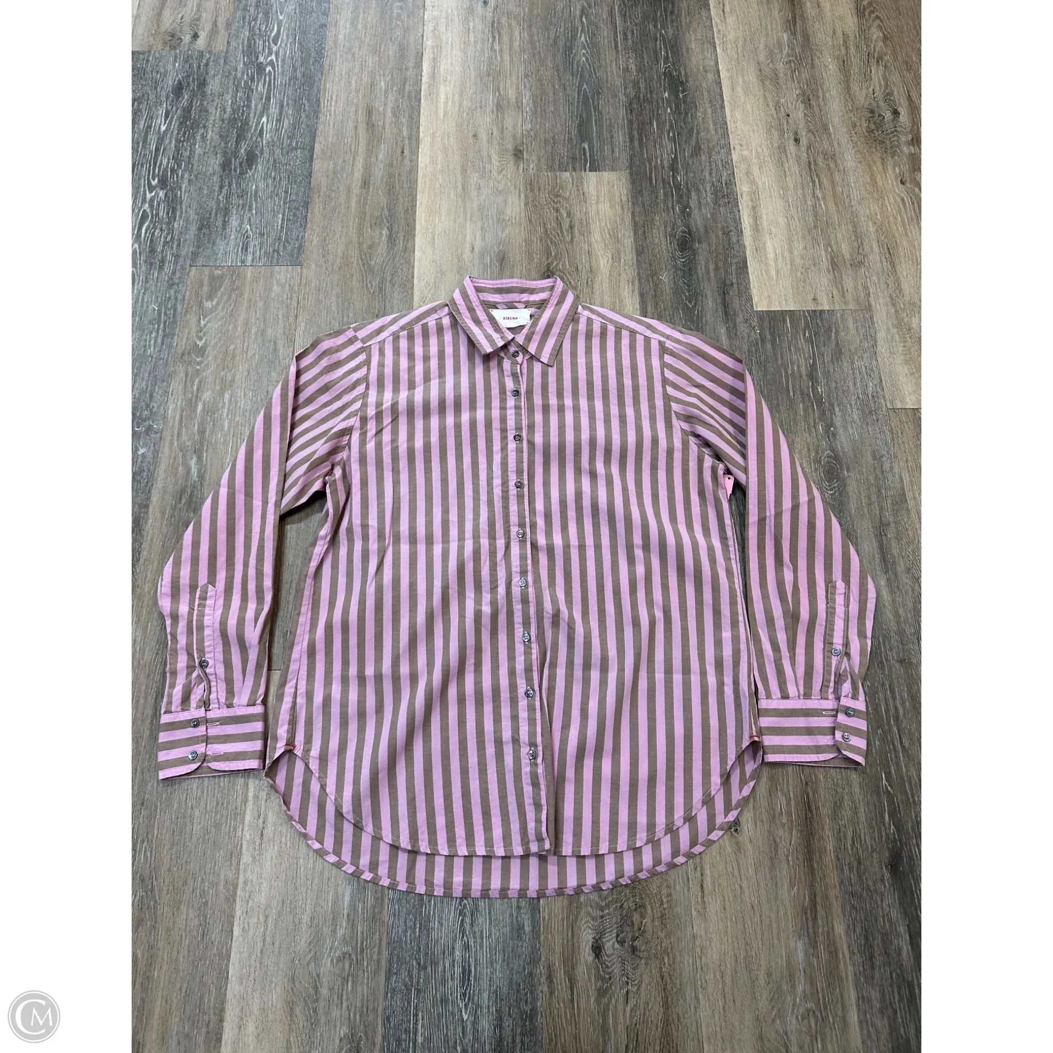 HeatRegulating Blouse Long Sleeve By Xirena In Striped Pattern, Size: Xs