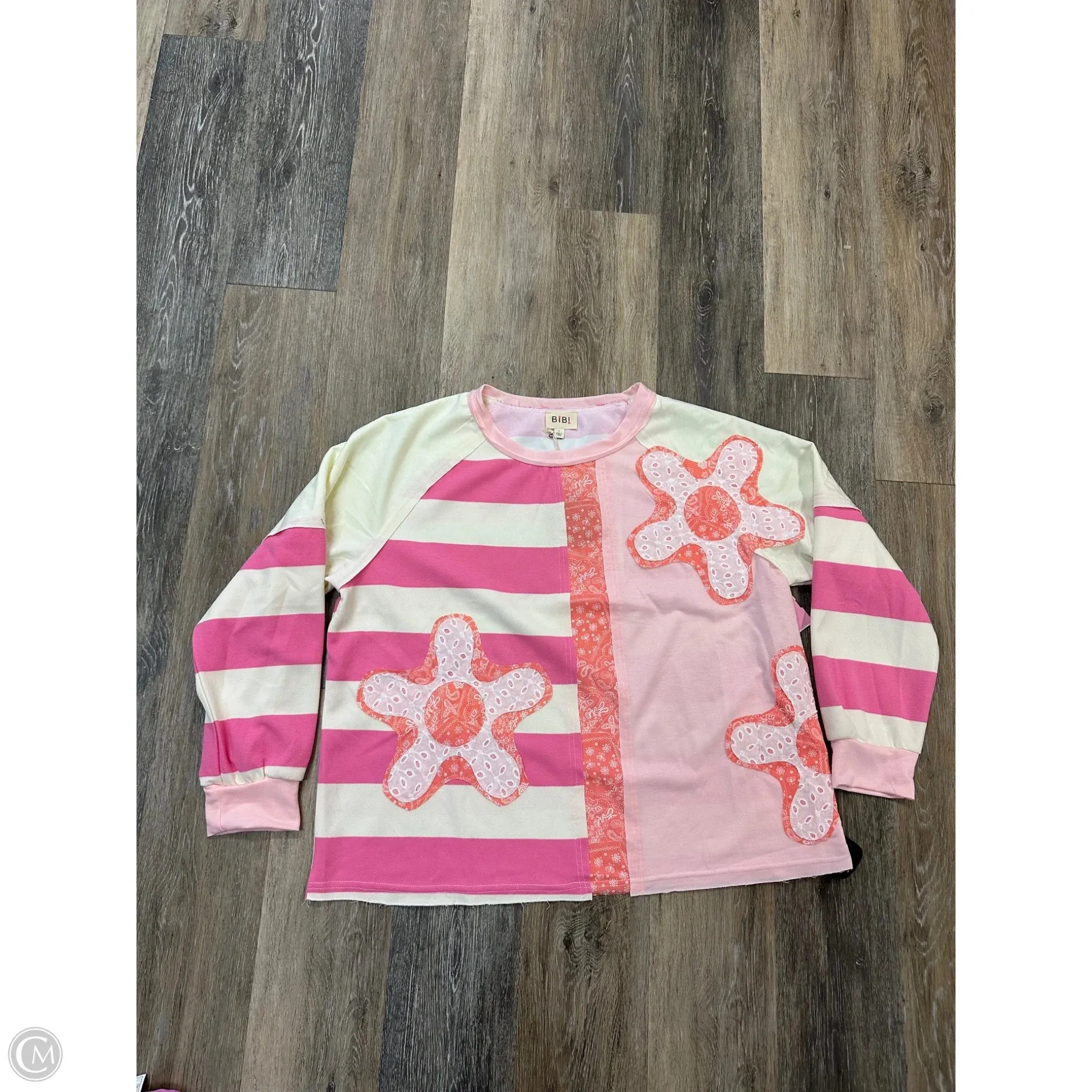 Chic Style Top Long Sleeve By Bibi In Multi-colored, Size: L