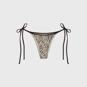 Reinforced Strap Anchors Frankies Bikinis Mackenzie Bottom - Zebra Print
