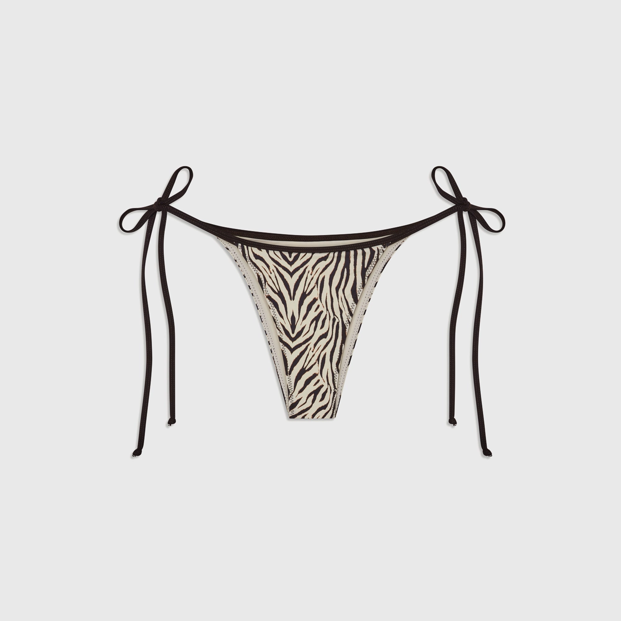 Reinforced Strap Anchors Frankies Bikinis Mackenzie Bottom - Zebra Print