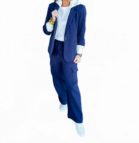 Terry Blazer And Pant Set In Navy OdorResistant Technology Low Maintenance Care