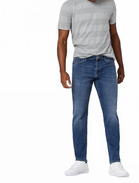 Softened Fabric City Walk Smart Casual Jake Slim Leg Jeans In Mid Foggy Williamsburg