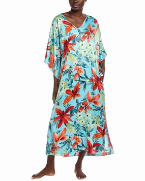 Layered Collar DoubleLayered Knee Patch N Natori Tropical Breeze Caftan