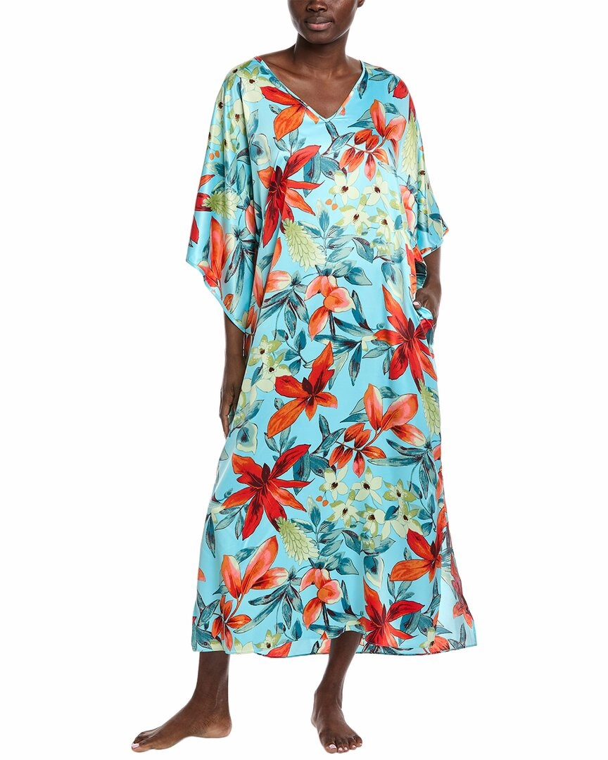Layered Collar DoubleLayered Knee Patch N Natori Tropical Breeze Caftan