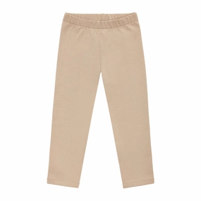 Dynamic Motion Stretch Panels Kid's Cotton Leggings In Nude