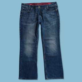 Flexible Knees Neutral Look Y2K Flared Denim Pants 40x34