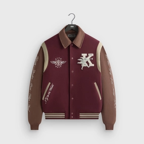 Easy Fit Kith Wool & Microsuede Varsity Jacket - Magma