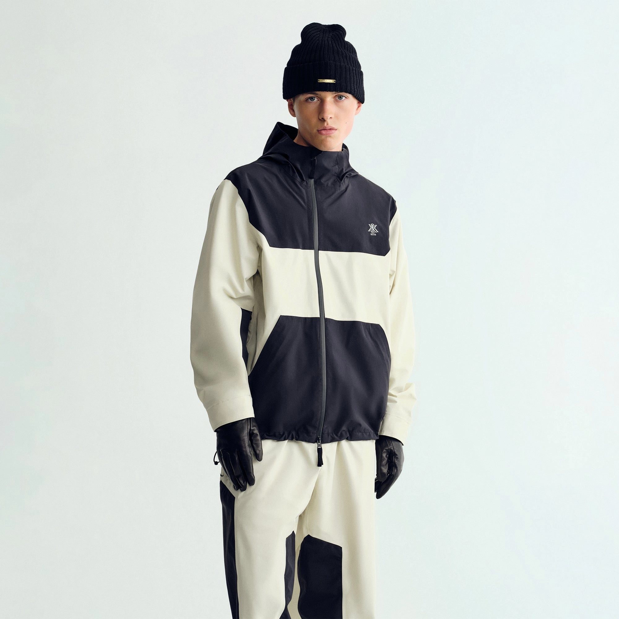 Kith Makai Bonded Tech Jacket - Alabaster Trail To Town Fleece Backing
